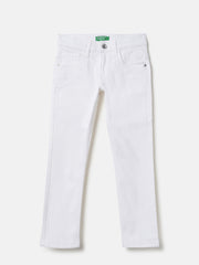 Boys White Slim Fit Denim Jeans Stretch Blend