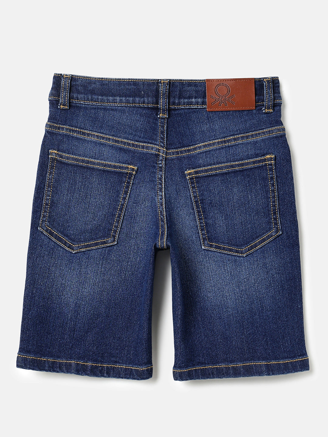 Boys Mid Wash Blue Denim Shorts – Regular Fit
