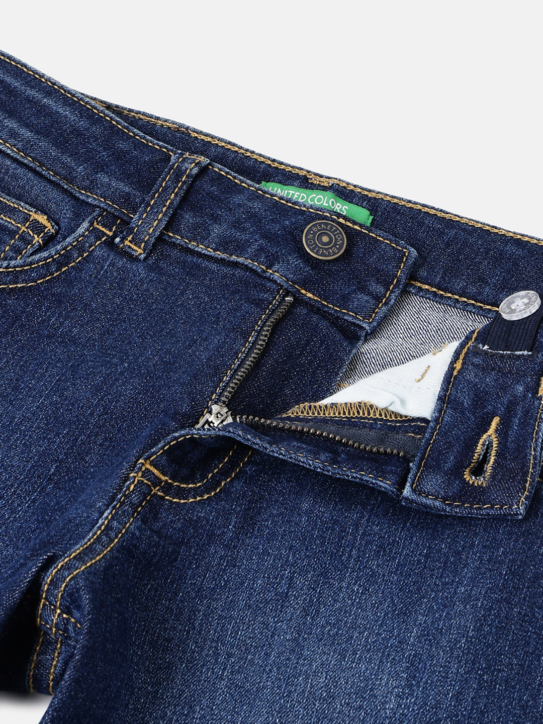 Boys Mid Wash Blue Denim Shorts – Regular Fit