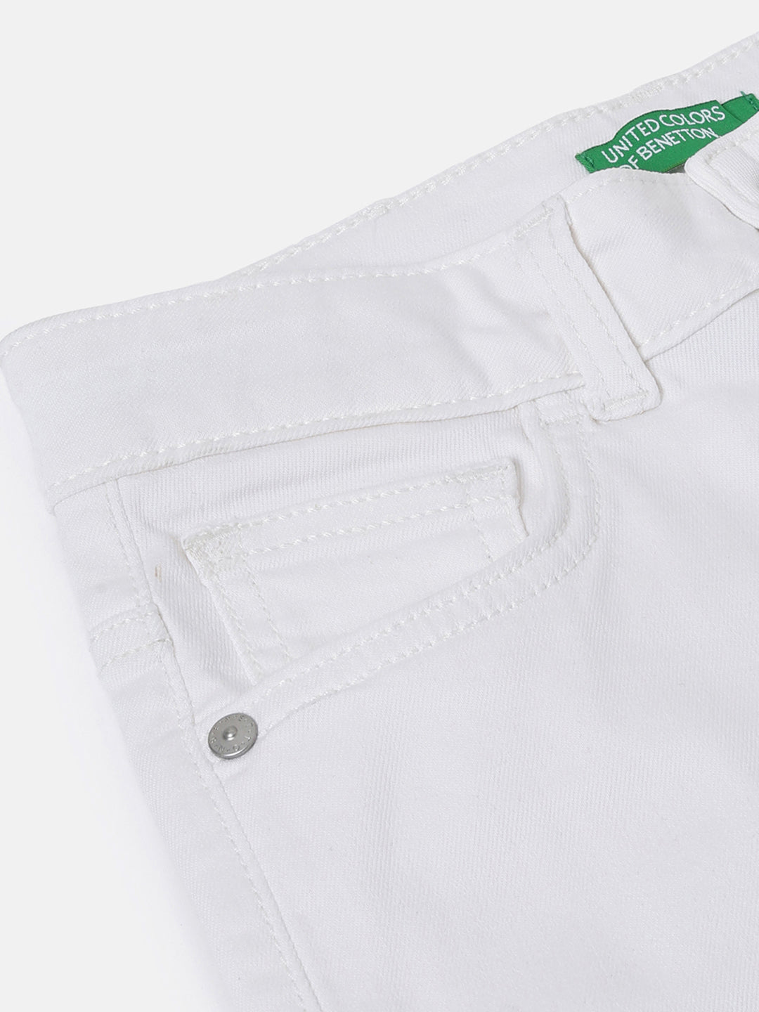 Boys White Regular Fit Cotton Blend Casual Shorts