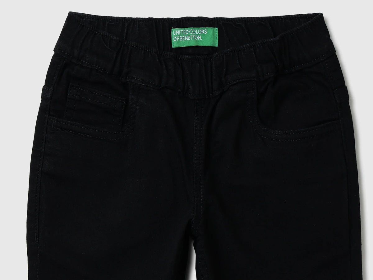 Girls Black Denim Trousers Classic