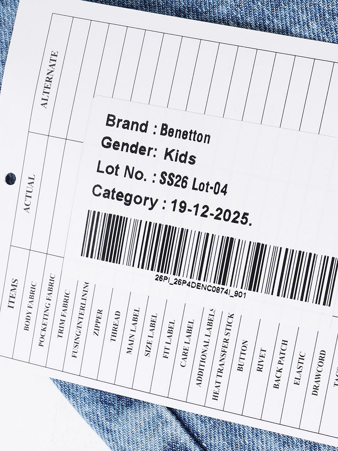 Girls Mid Wash Paperbag Denim with Tulip Embroidery