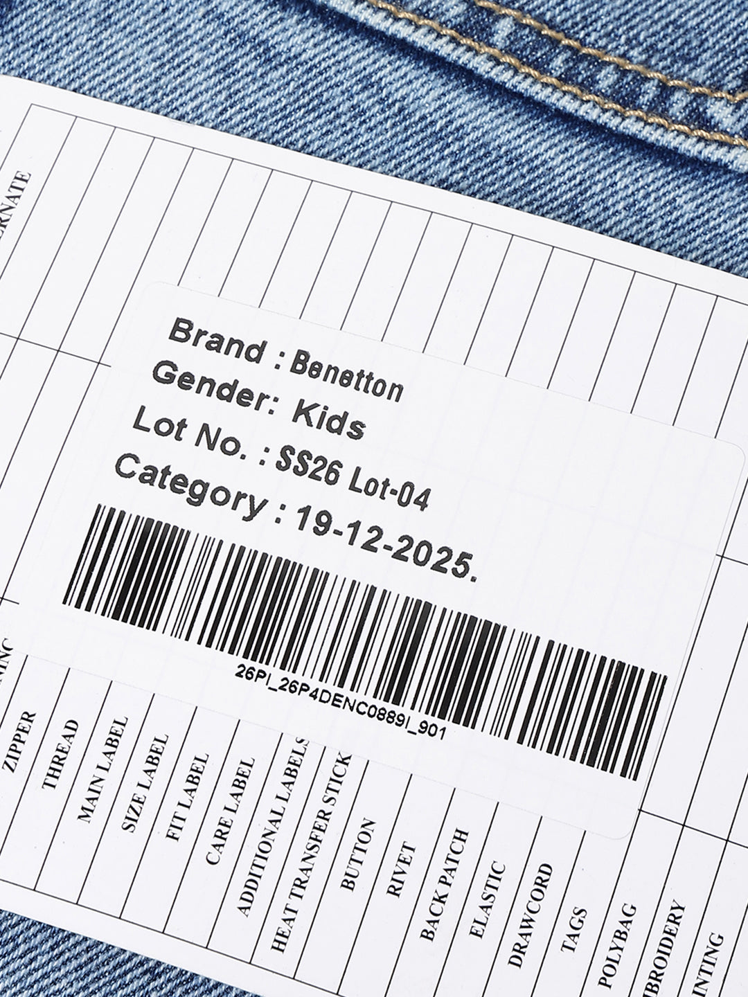 Girls Cotton Color-Block Culotte Denim Trousers