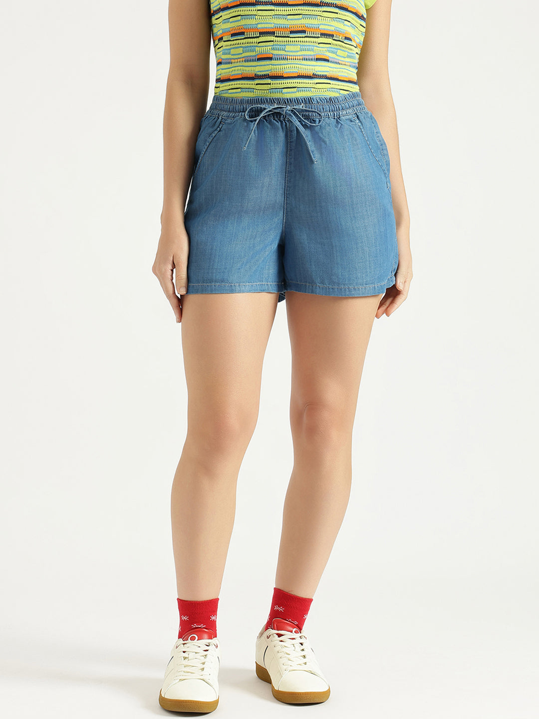 Boys Light Blue Straight Fit Cotton Blend Denim with Printed Detail