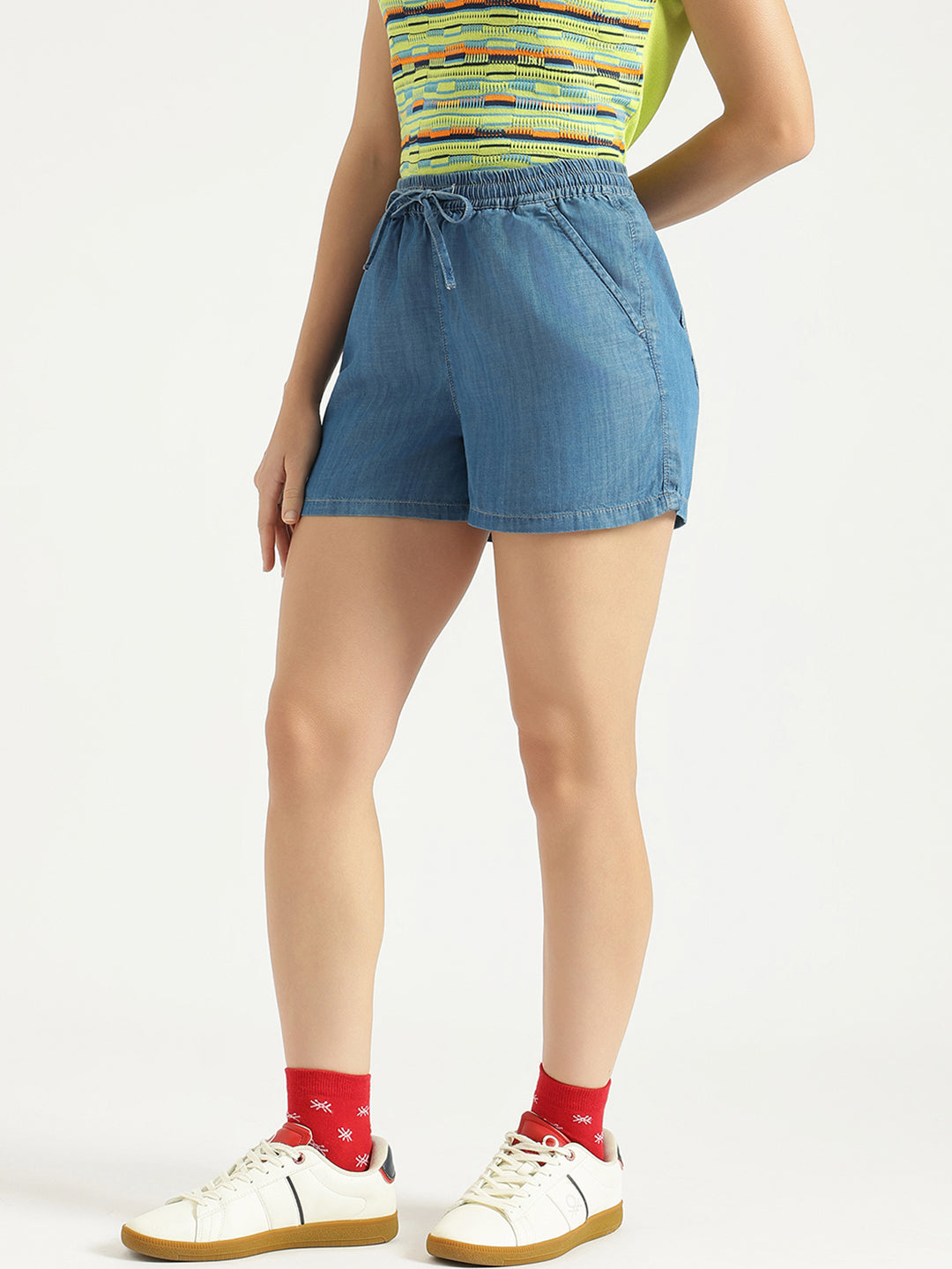 Boys Light Blue Straight Fit Cotton Blend Denim with Printed Detail