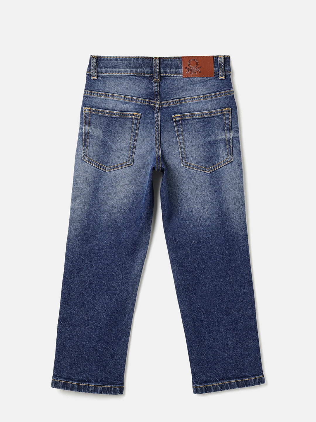 Boys Dark Blue Straight Fit Denim with Reverse Coin Pocket