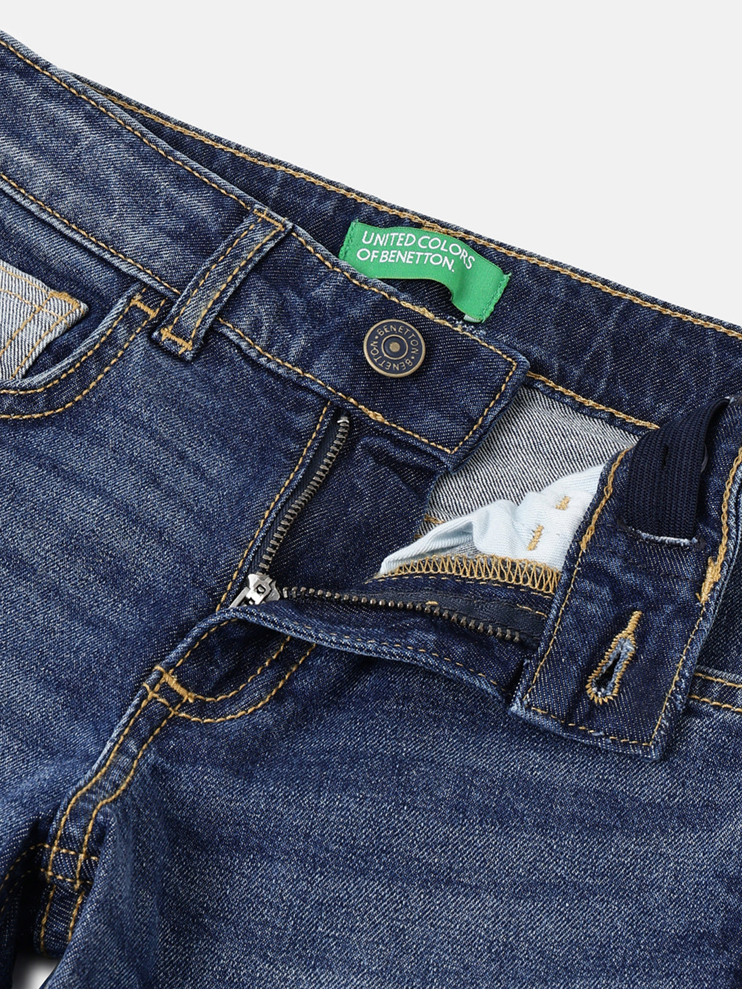 Boys Dark Blue Straight Fit Denim with Reverse Coin Pocket