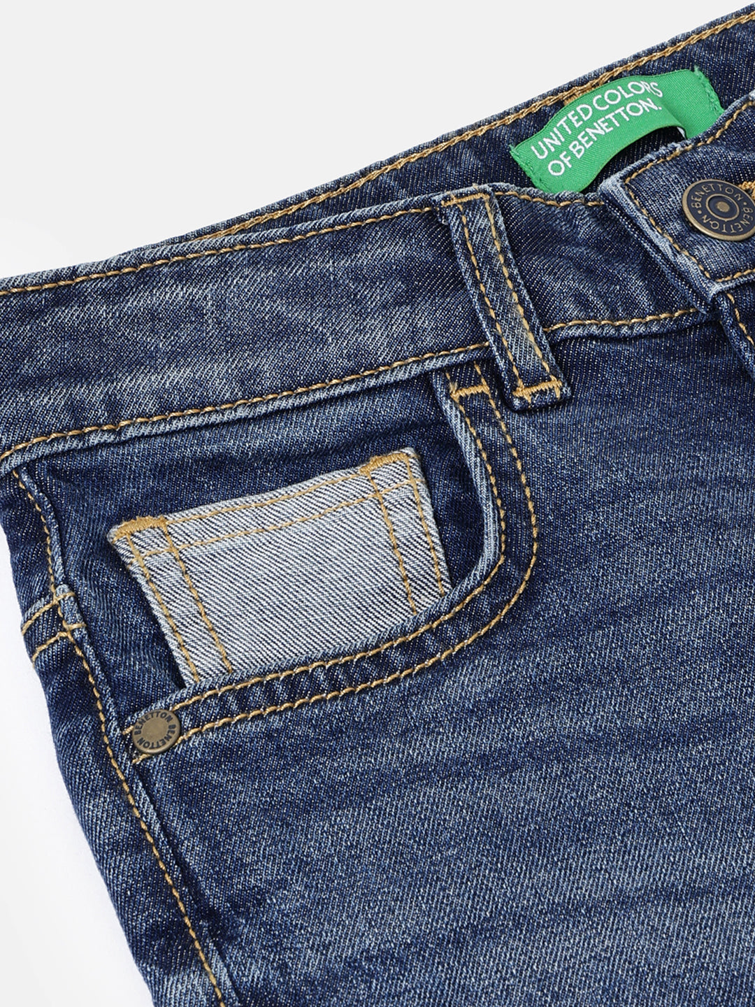 Boys Dark Blue Straight Fit Denim with Reverse Coin Pocket