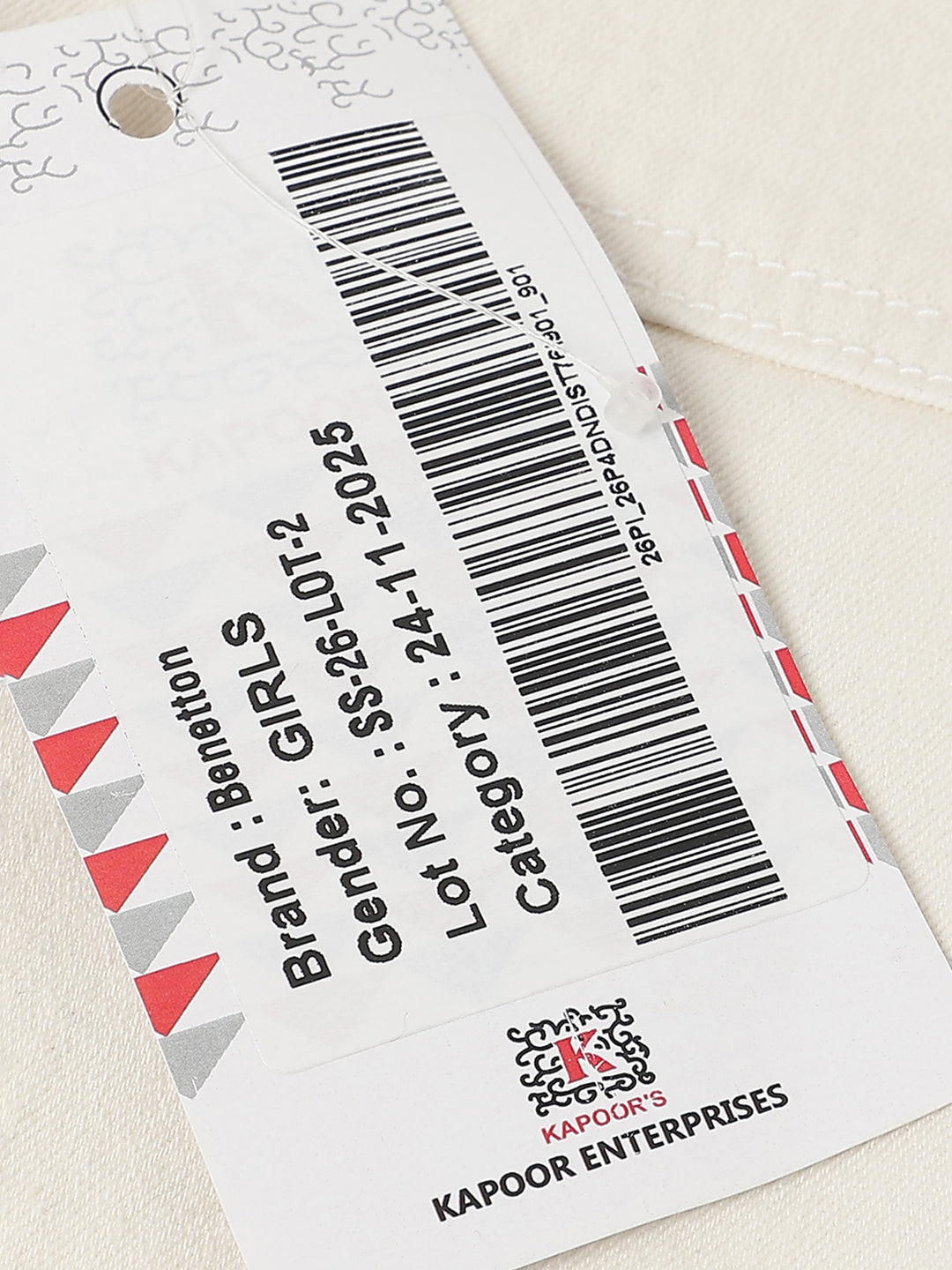 Girls Ecru Bootcut Cotton Stretch Denim with Double Pocket Detail