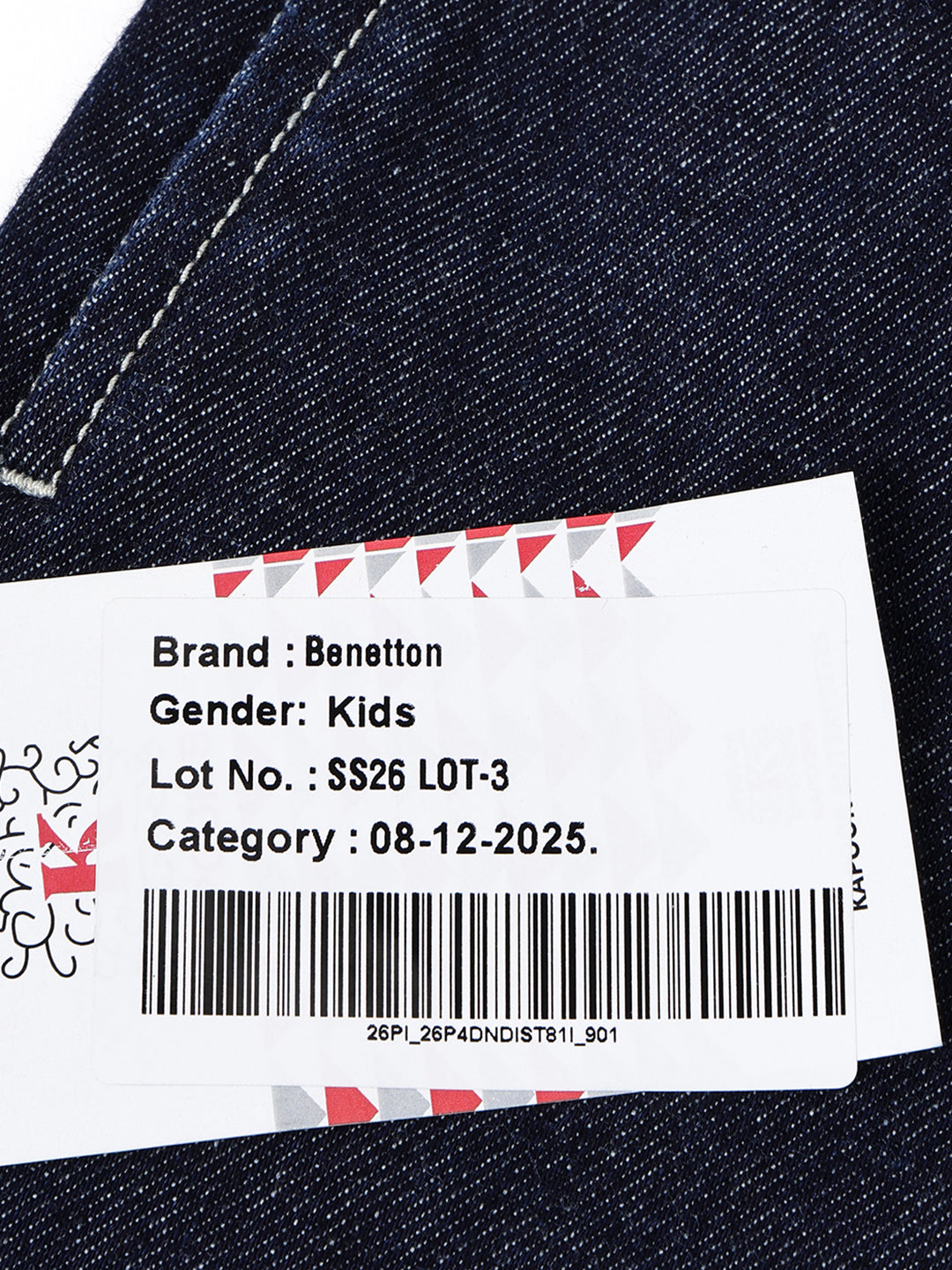 Girls Dark Blue Elasticated Wide Leg 100% Cotton Denim