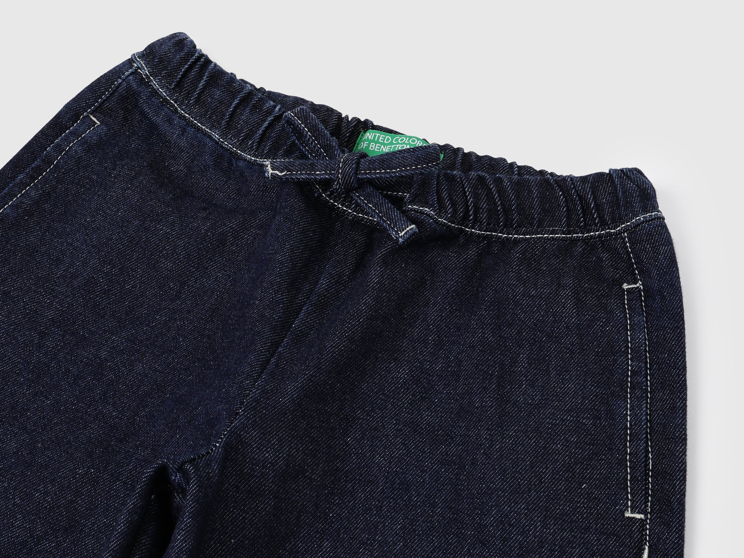 Girls Black Wide Leg Cotton Jeans
