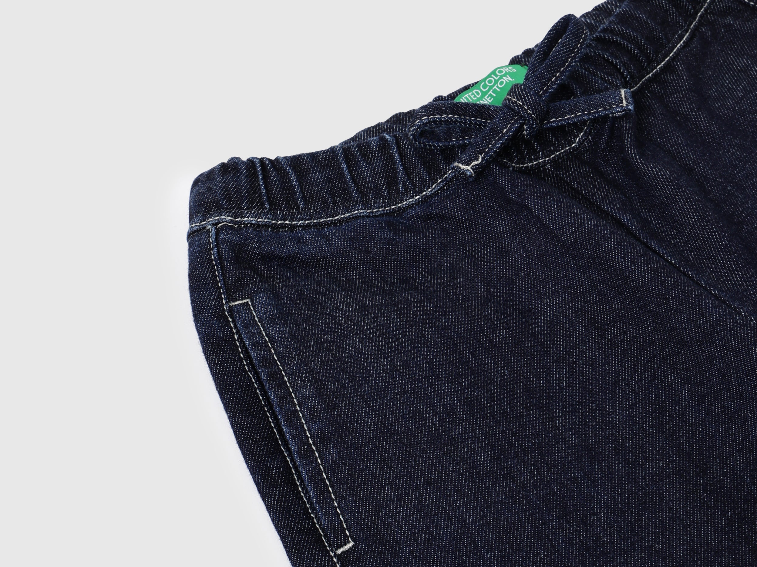 Girls Black Wide Leg Cotton Jeans
