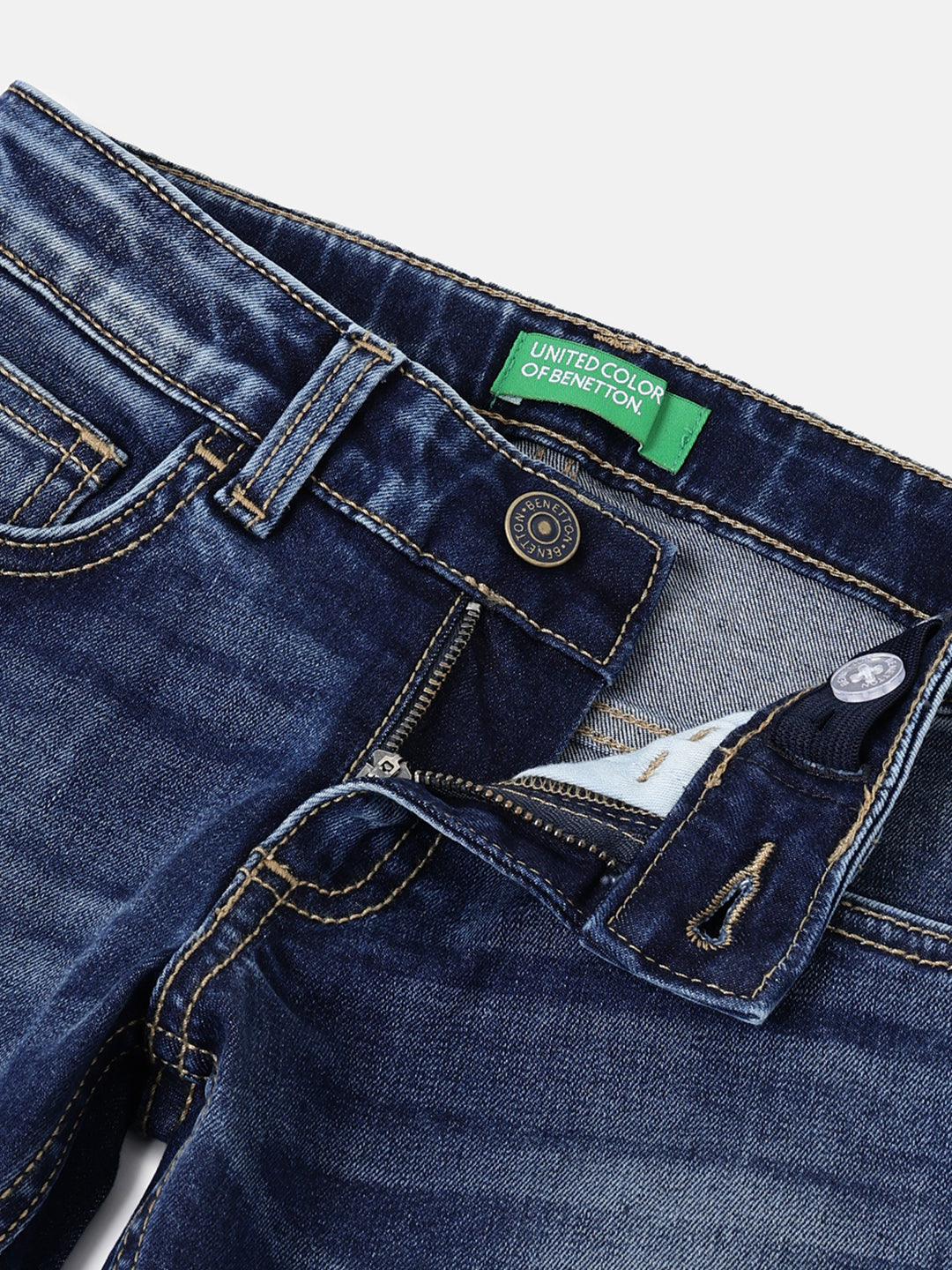 Boys Dark Wash Slim Fit Denim Jeans with Stretch