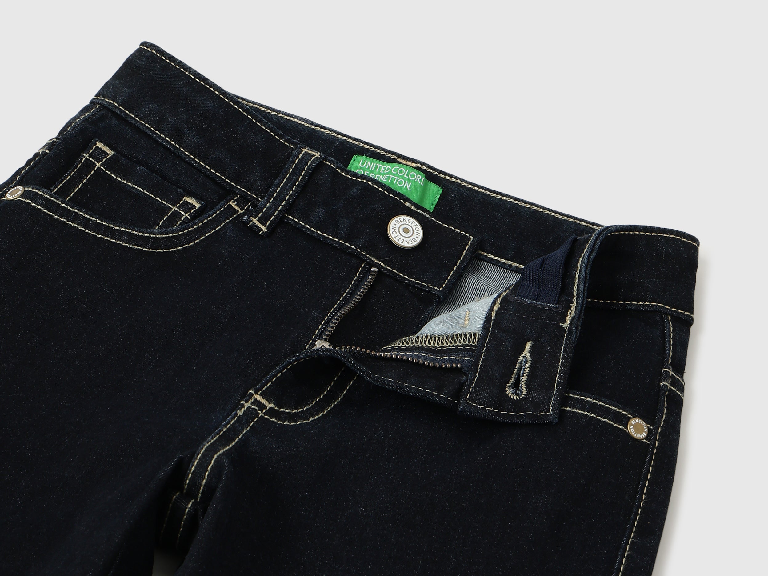 Boys Dark Wash Cargo Denim – Straight Fit