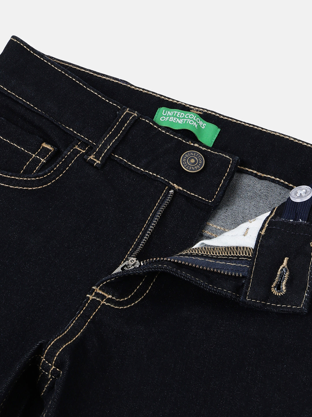 Boys Dark Wash Straight Fit Icon Embroidery Denim