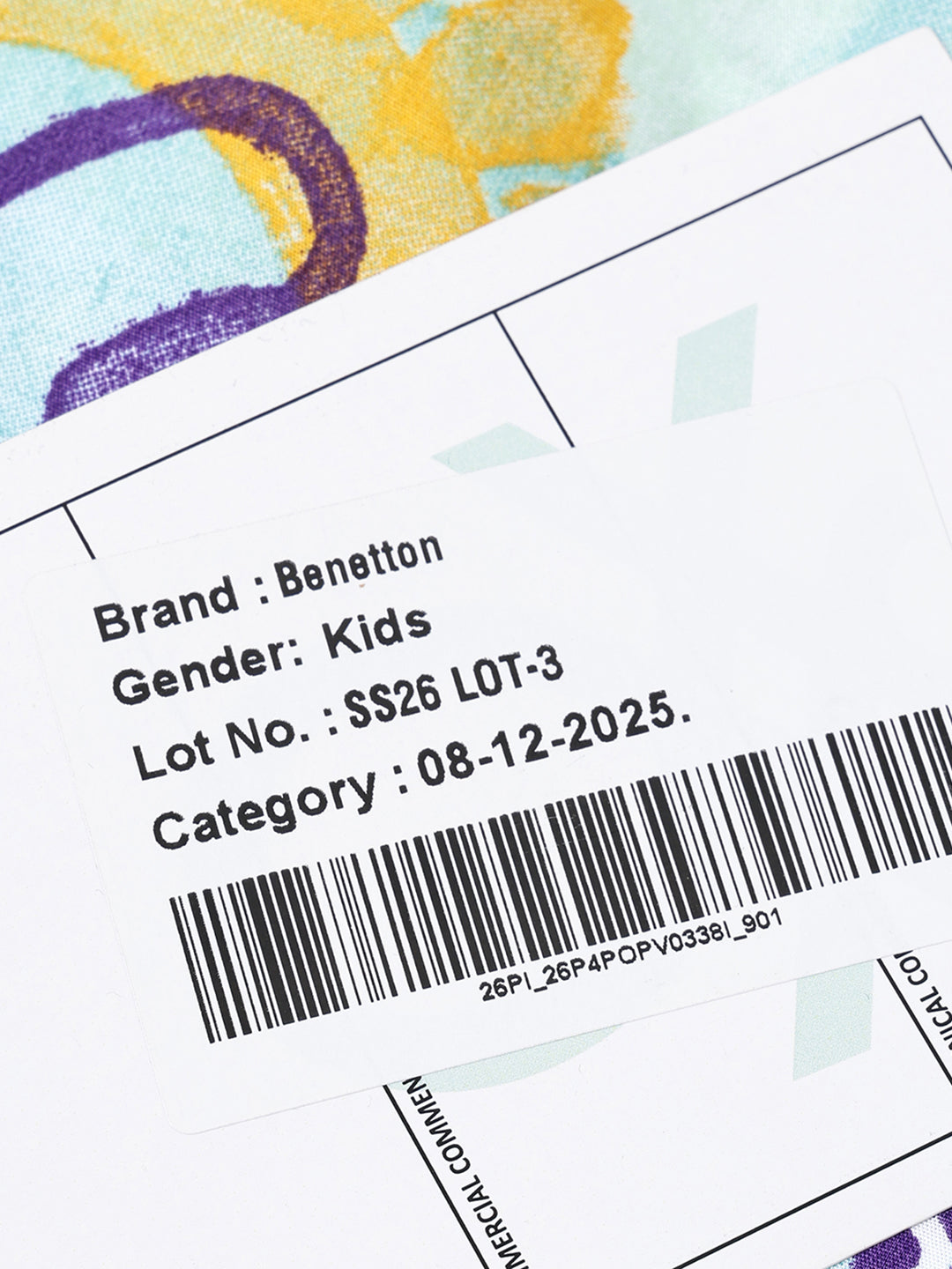 Girls Blue Multi Hand Draw Print Frill Skort