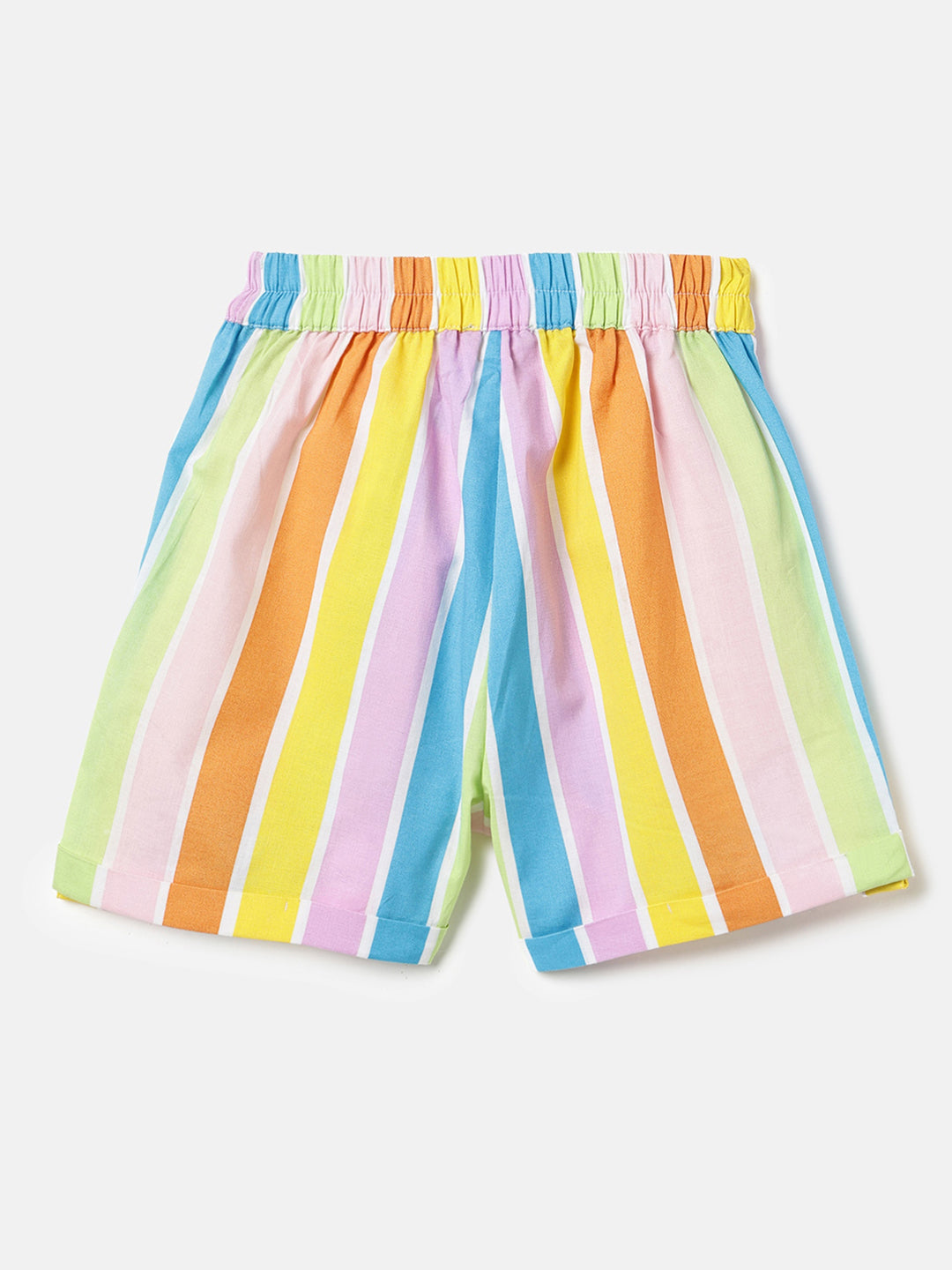 Girls Candy Multi Stripe Cotton Shorts