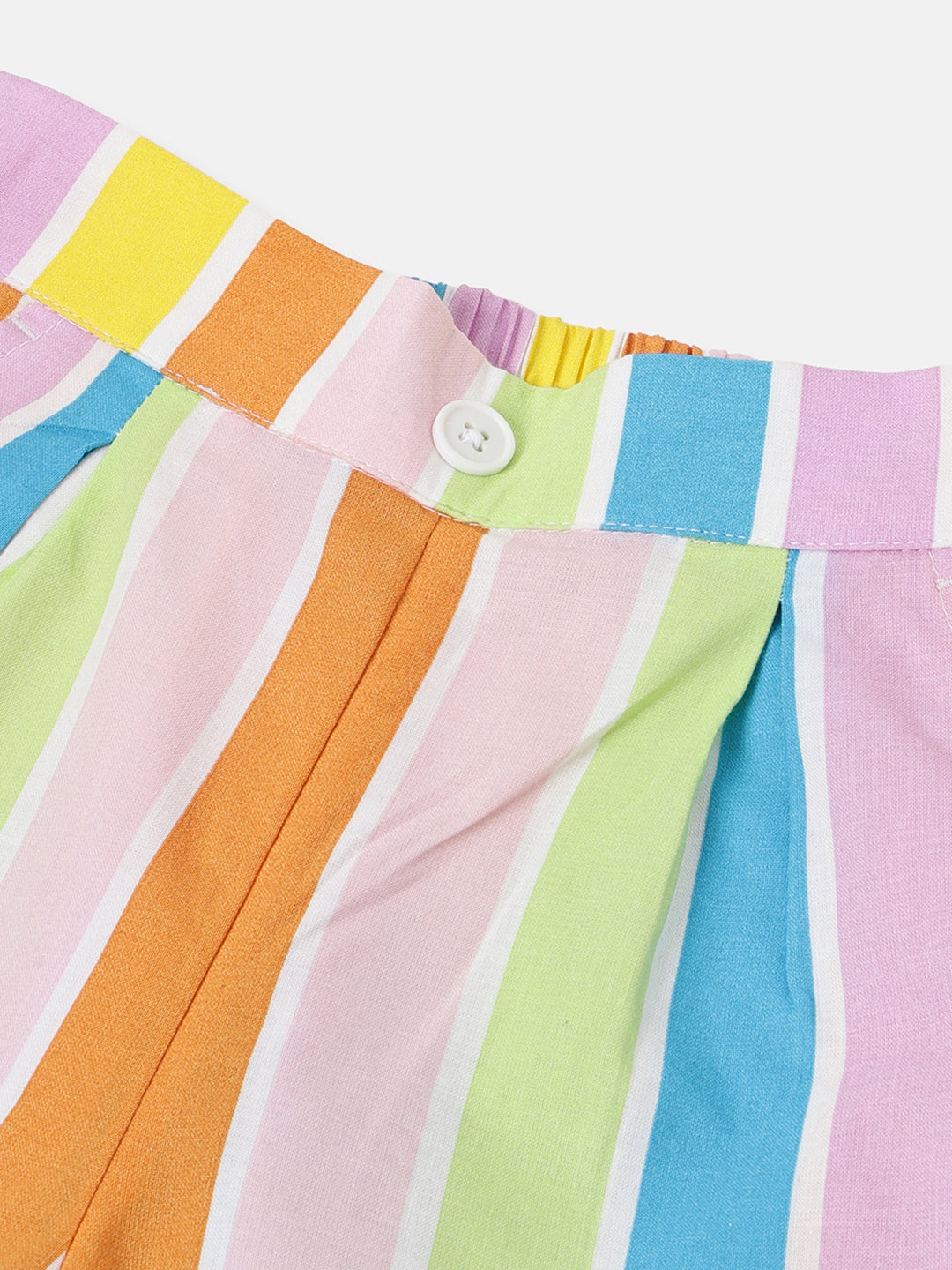 Girls Candy Multi Stripe Cotton Shorts