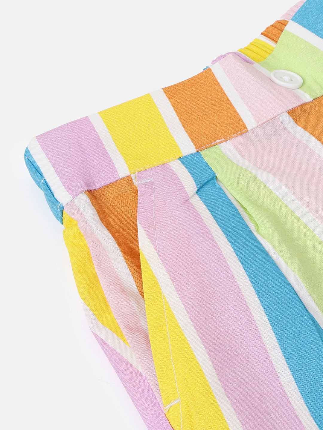 Girls Candy Multi Stripe Cotton Shorts