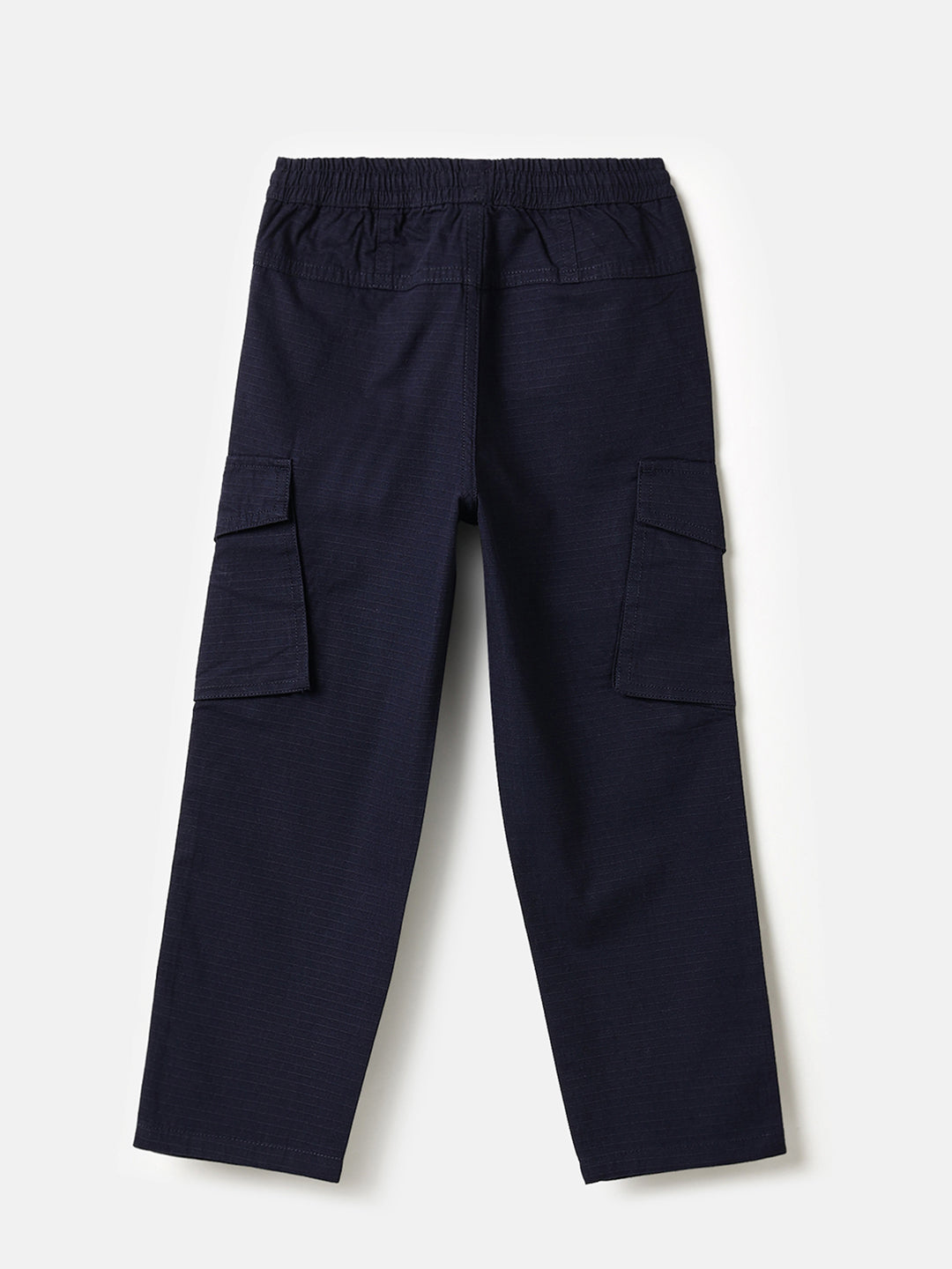 Boys Navy Cotton Ripstop Cargo Pants – Regular Fit