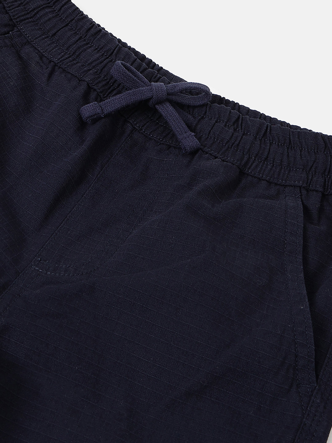 Boys Navy Cotton Ripstop Cargo Pants – Regular Fit