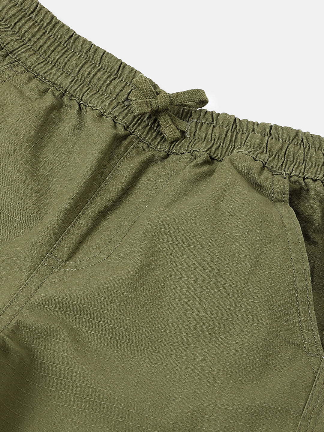 Boys Olive Cotton Ripstop Cargo Pants – Regular Fit