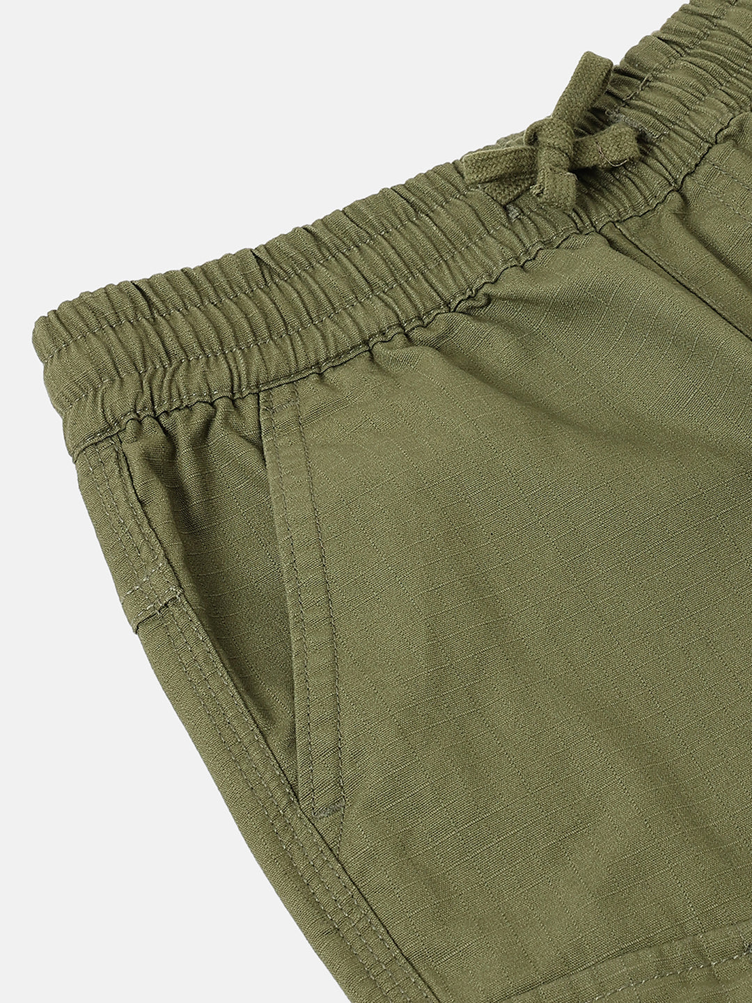 Boys Olive Cotton Ripstop Cargo Pants – Regular Fit