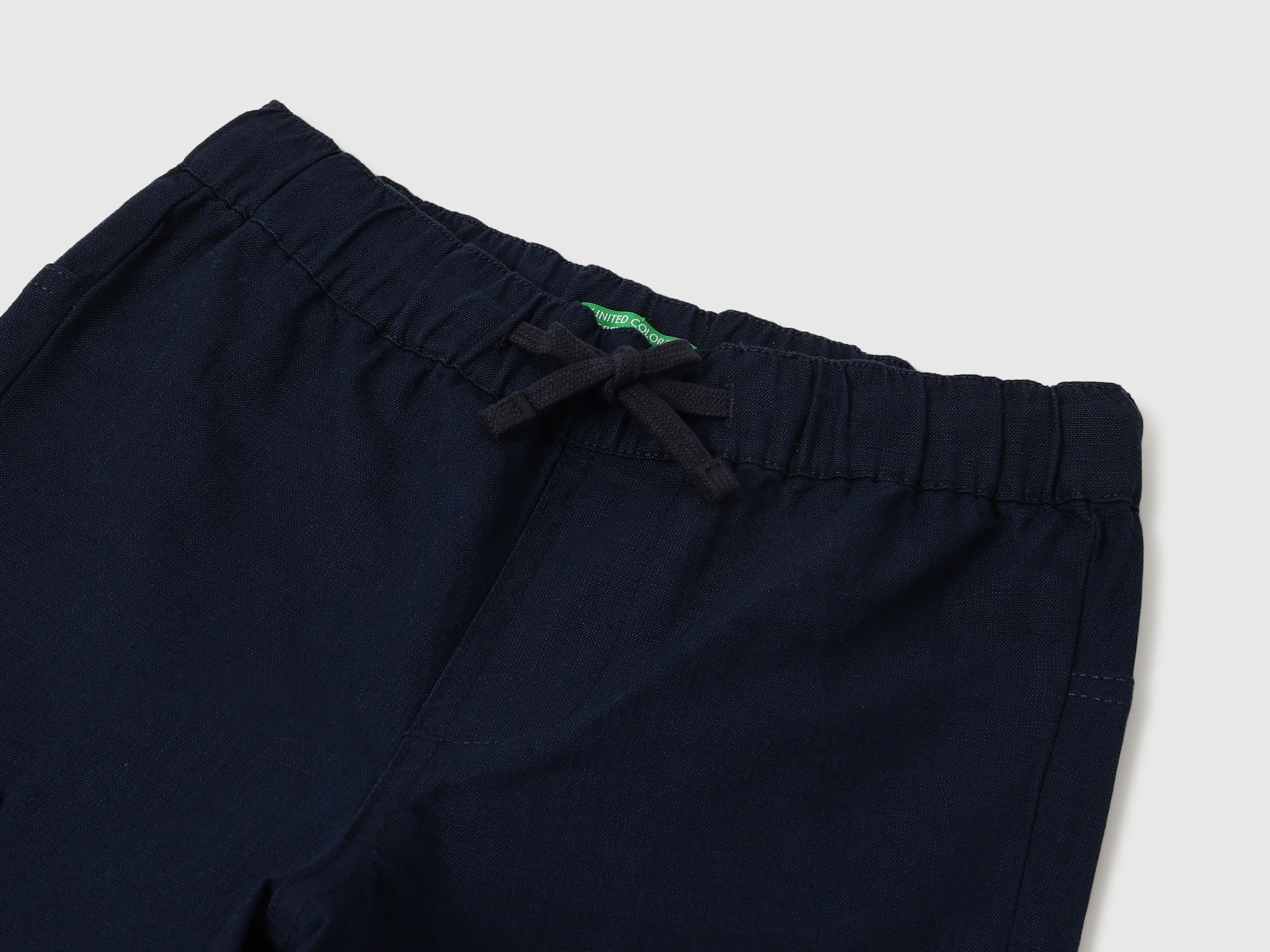 Boys Navy Cotton Slub Cargo Pants – Loose Fit