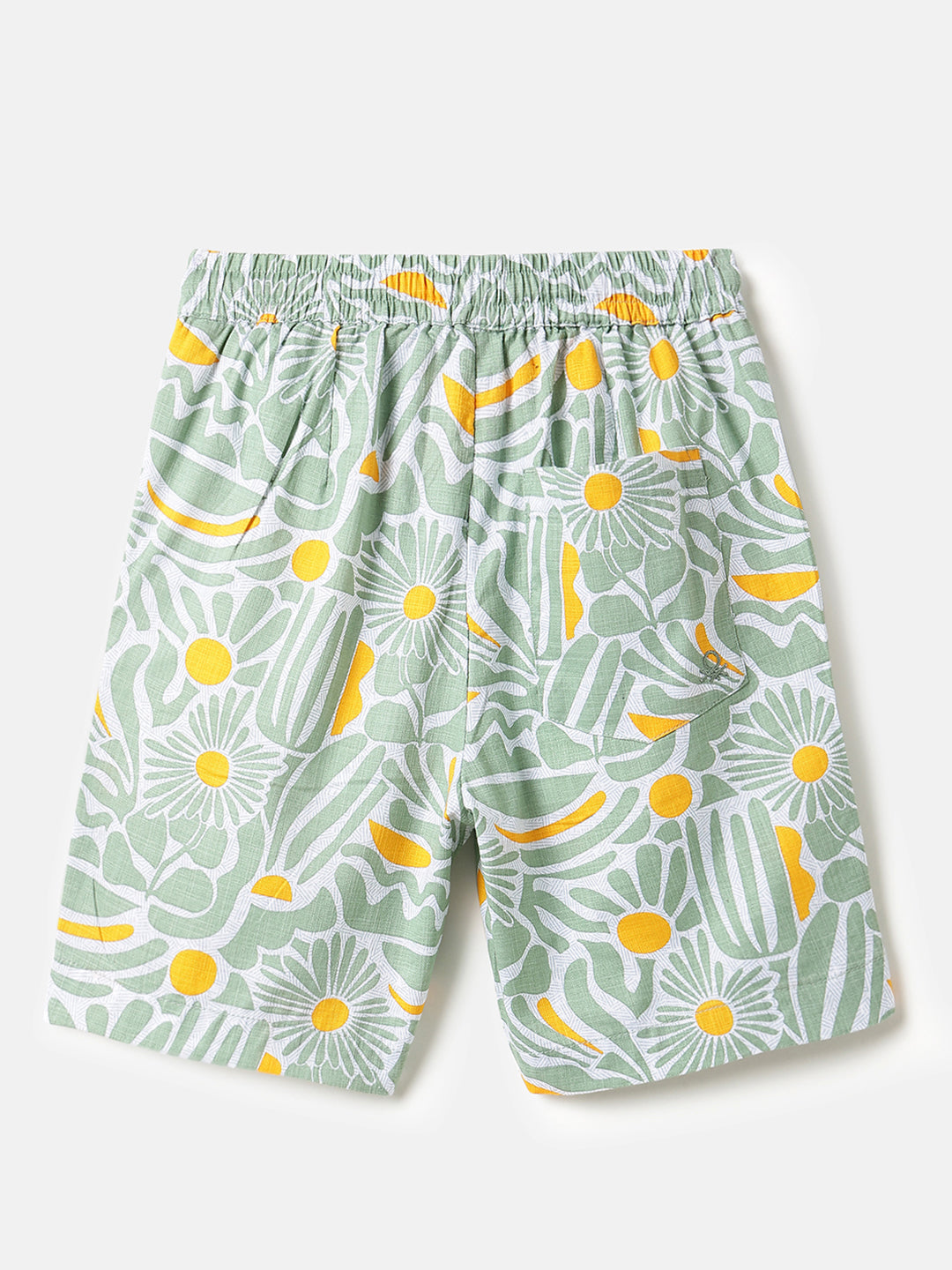 Boys Sage Floral Cotton Shorts – Regular Fit