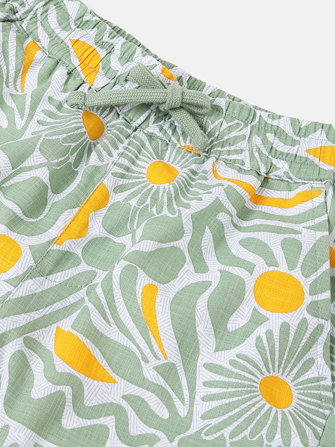 Boys Sage Floral Cotton Shorts – Regular Fit
