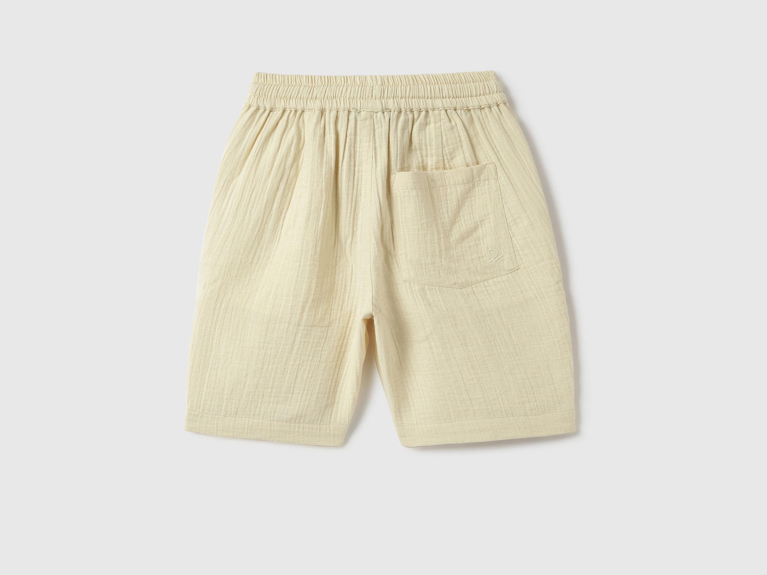 Boys Off White Cheesecloth Cotton Regular Fit Shorts