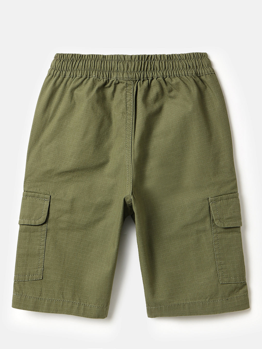 Boys Olive Cotton Ripstop Cargo Shorts