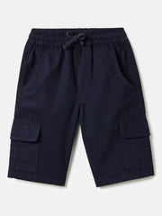 Boys Navy Cotton Ripstop Cargo Shorts