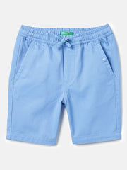 Boys Blue Cotton Core Shorts – Regular Fit