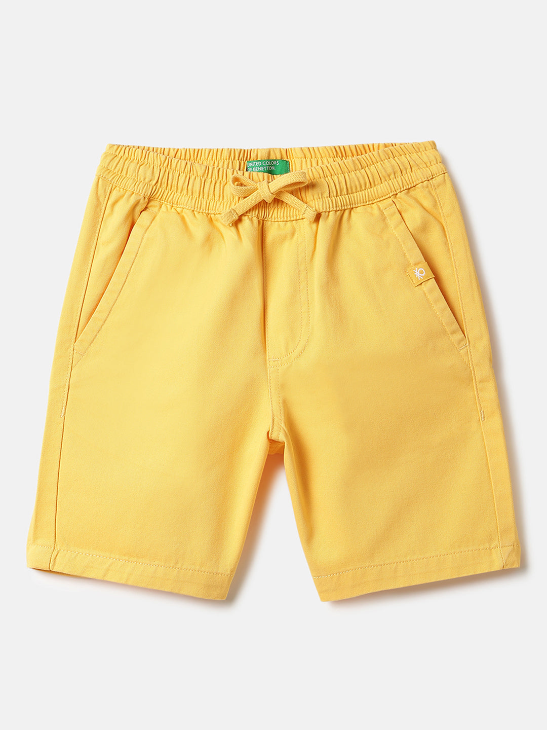 Boys Yellow Cotton Core Shorts for Everyday Wear