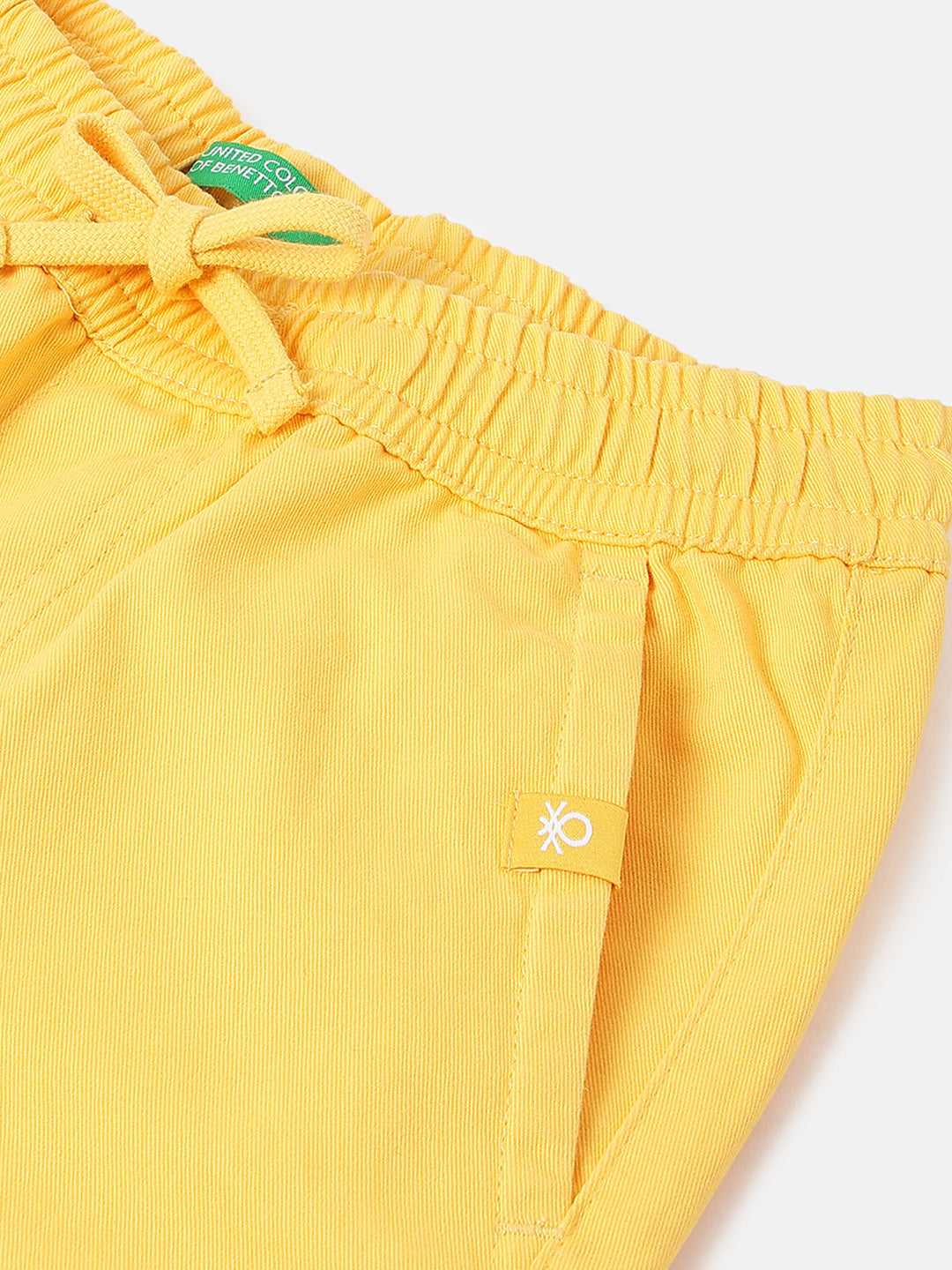 Boys Yellow Cotton Core Shorts for Everyday Wear