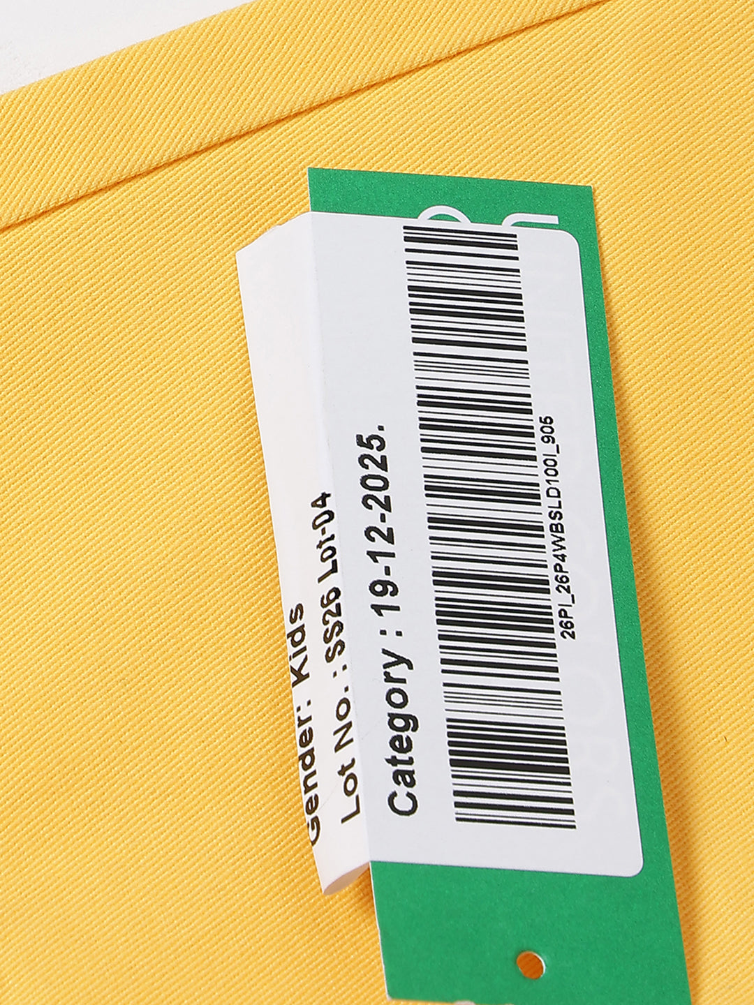 Boys Yellow Cotton Core Shorts for Everyday Wear