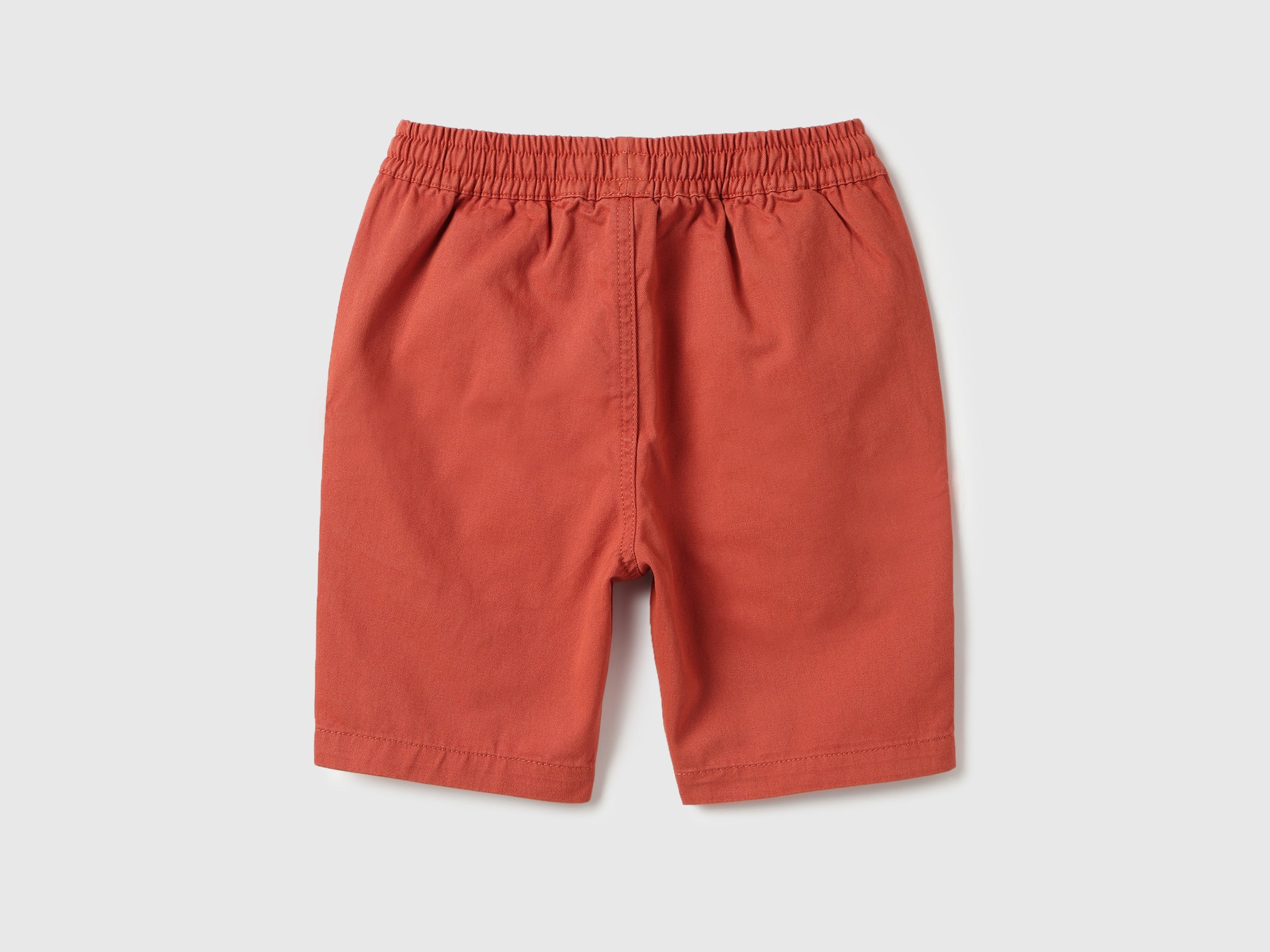 Boys Solid Cotton Core Casual Shorts Rust Regular Fit