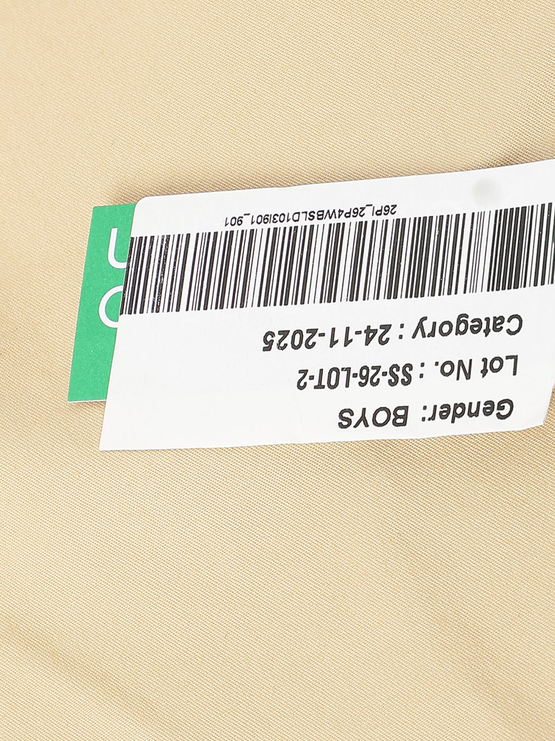 Boys Beige Straight Fit Cotton Stretch Casual Trousers