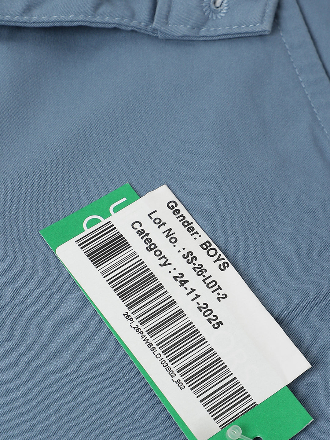 Boys Blue Straight Fit Cotton Stretch Everyday Trousers
