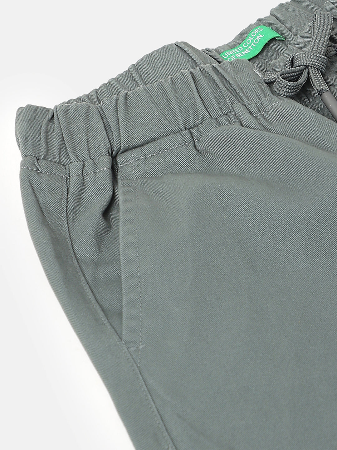 Boys Olive Cotton Jogger Trousers Solid Casual Wear