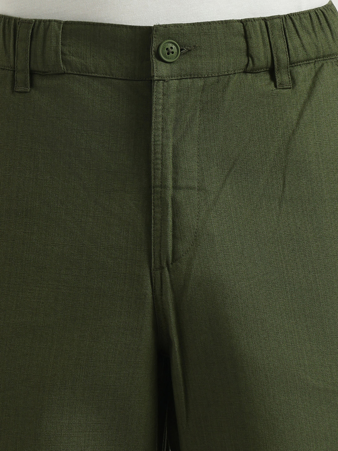 Boys Olive Knit Cargo Pants – Regular Fit