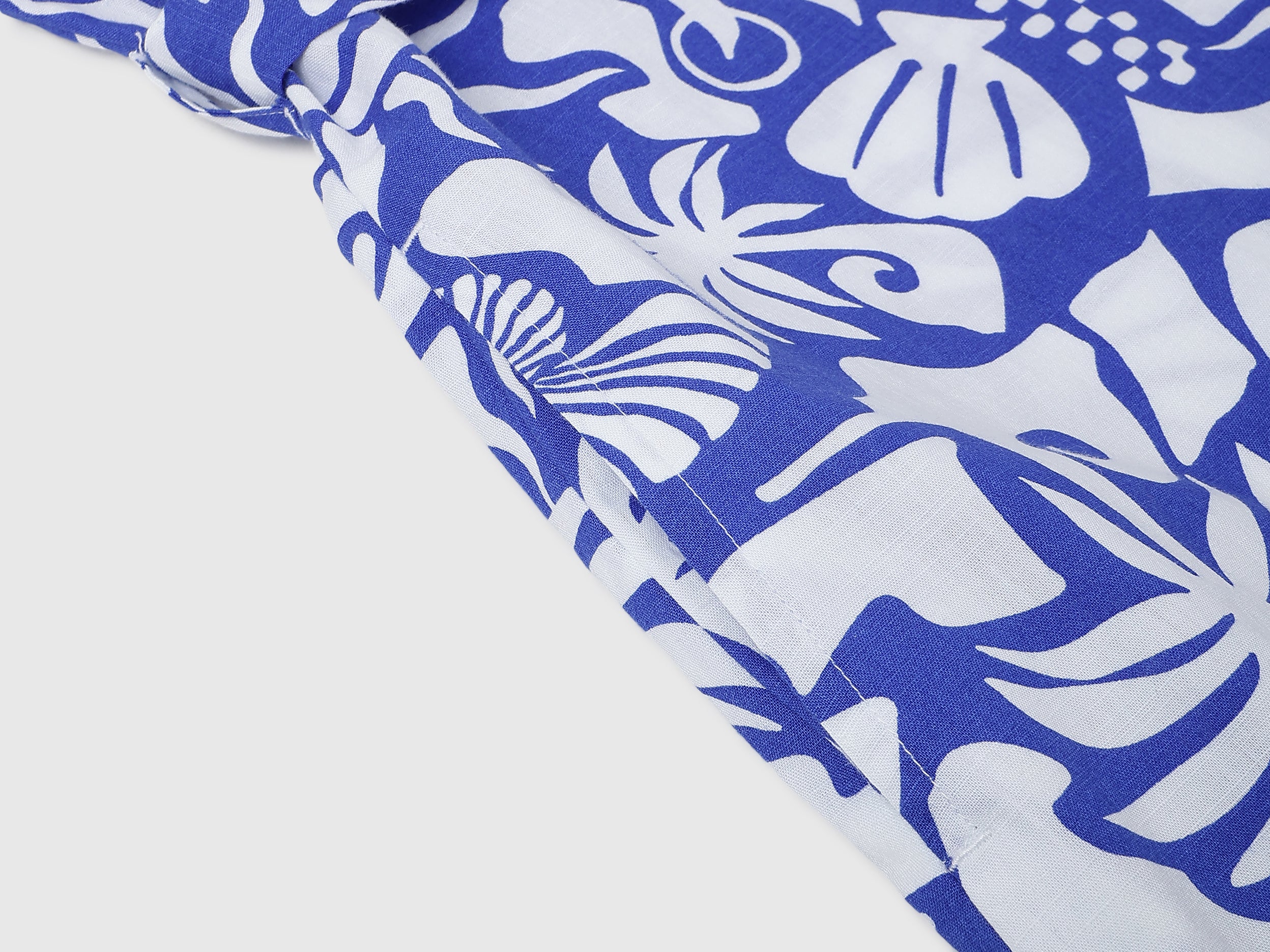 Girls Blue Multi Hand Draw Print Frill Top