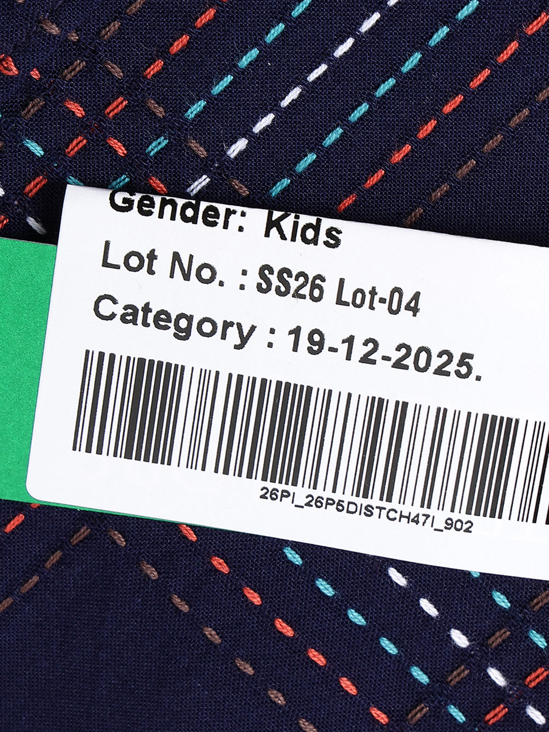 Boys Cotton Embroidered Check Mandarin Collar Shirt