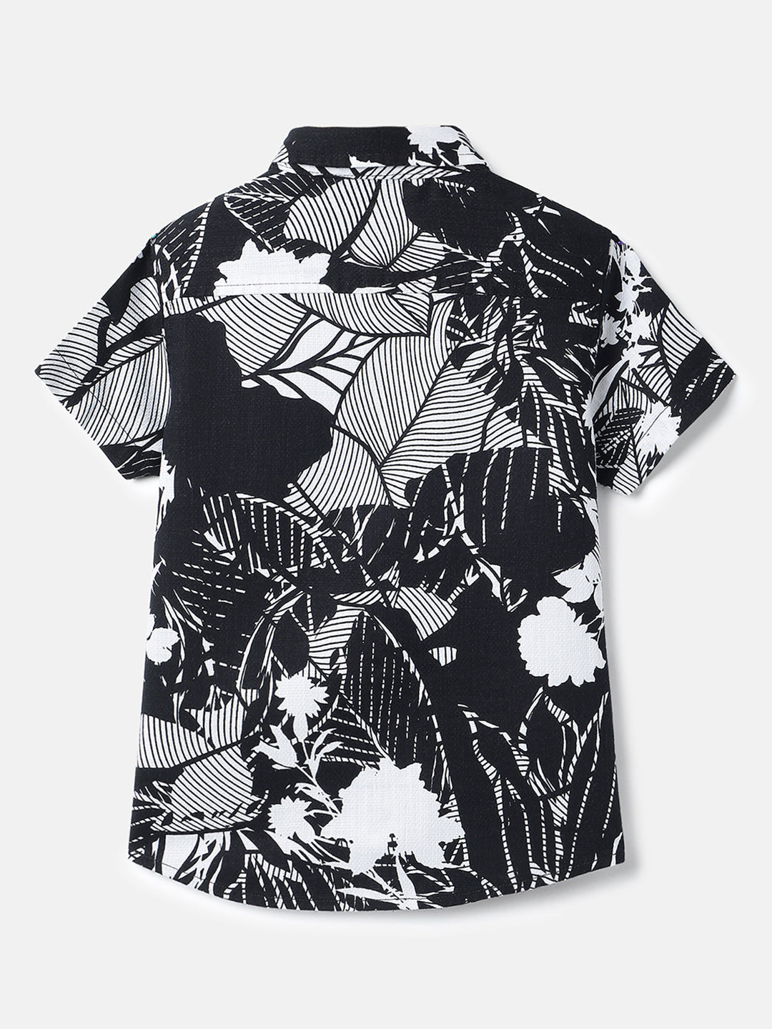 Boys Cotton Floral Dobby Texture Shirt