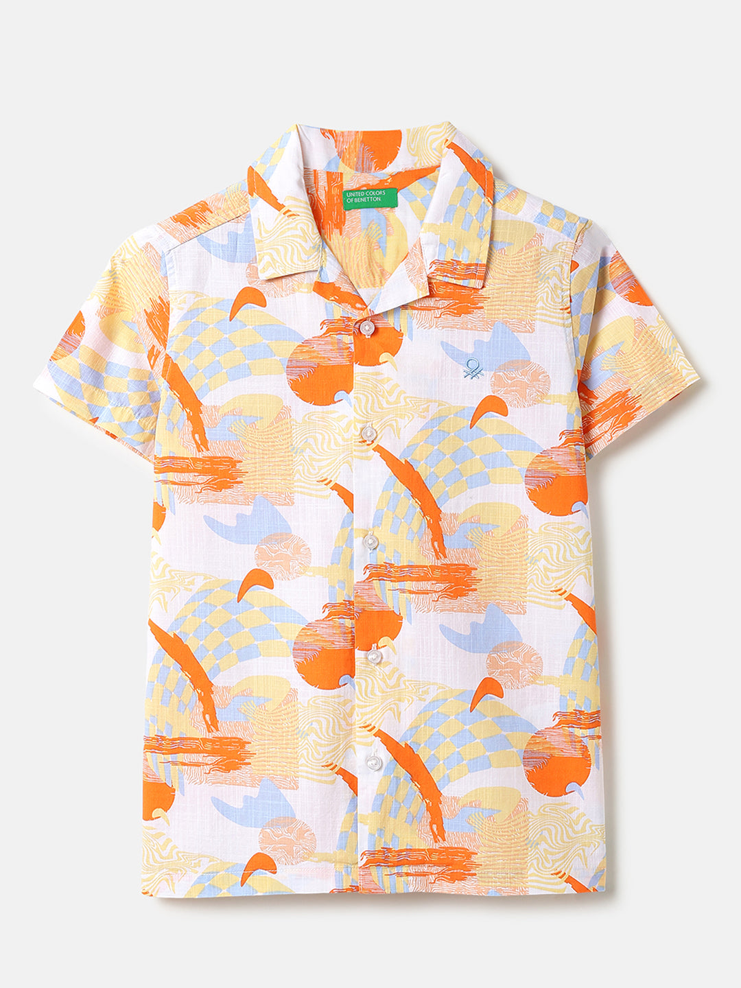 Boys Cotton All-Over Embroidered Casual Shirt