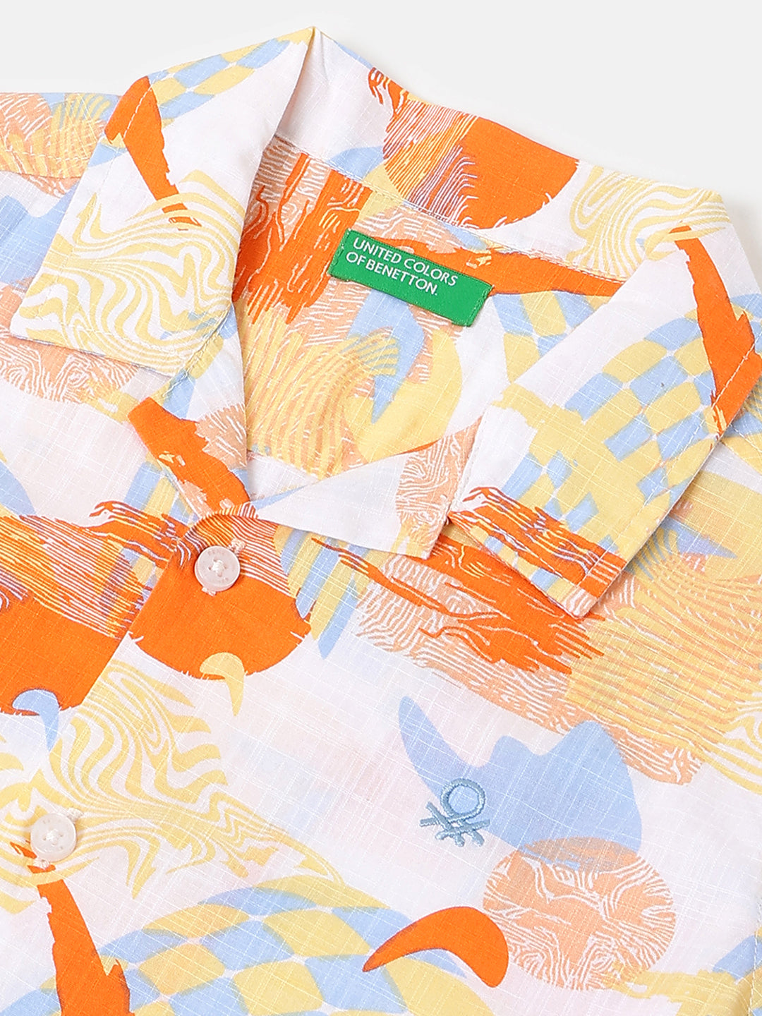 Boys Cotton All-Over Embroidered Casual Shirt