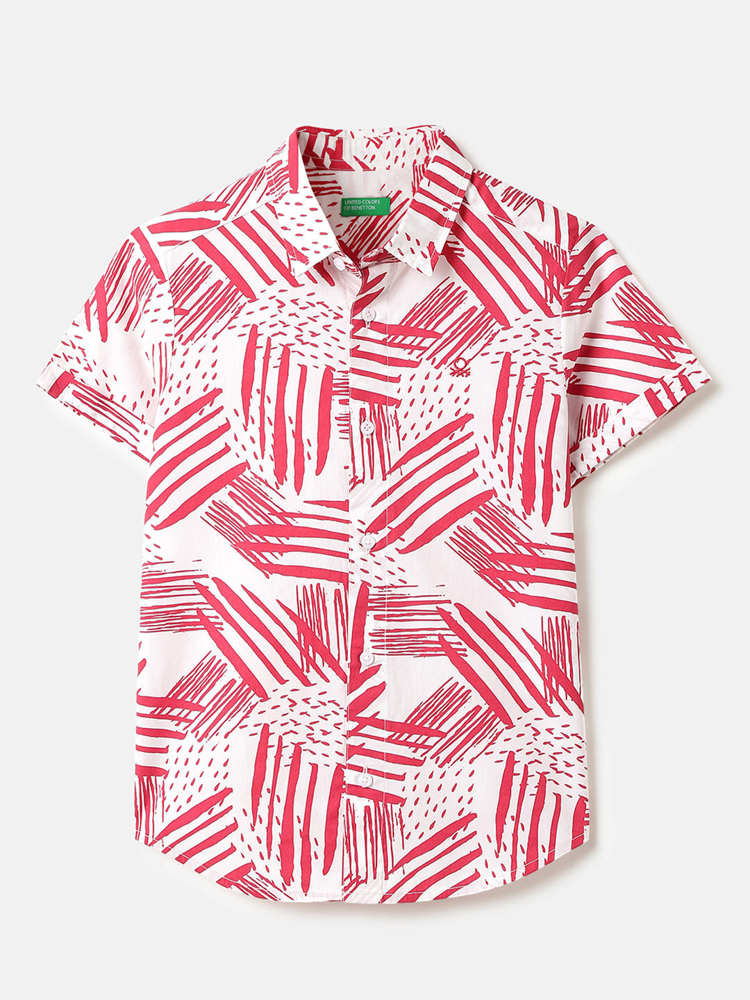 Boys Cotton Brush Stroke Print Casual Shirt