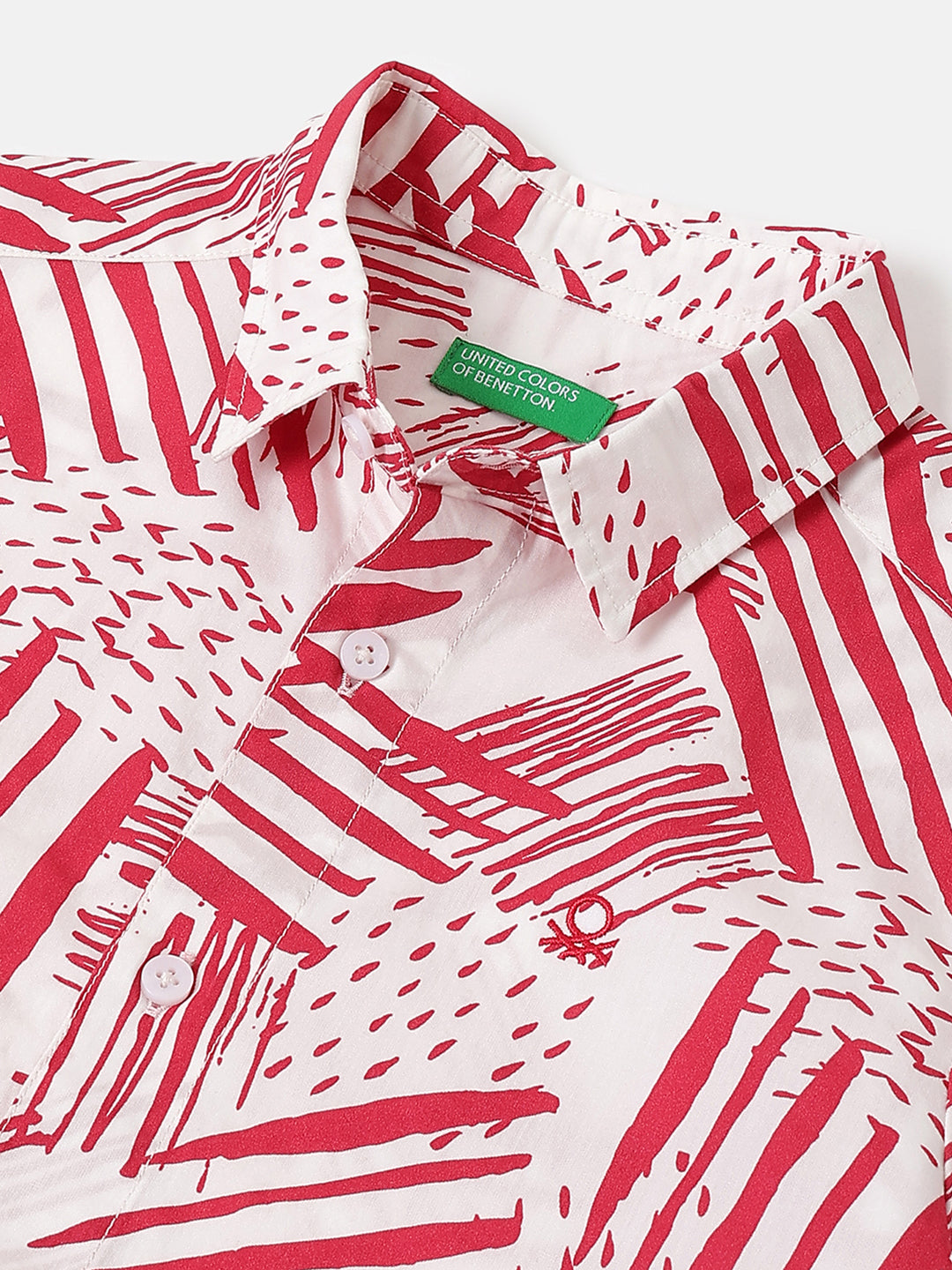 Boys Cotton Brush Stroke Print Casual Shirt