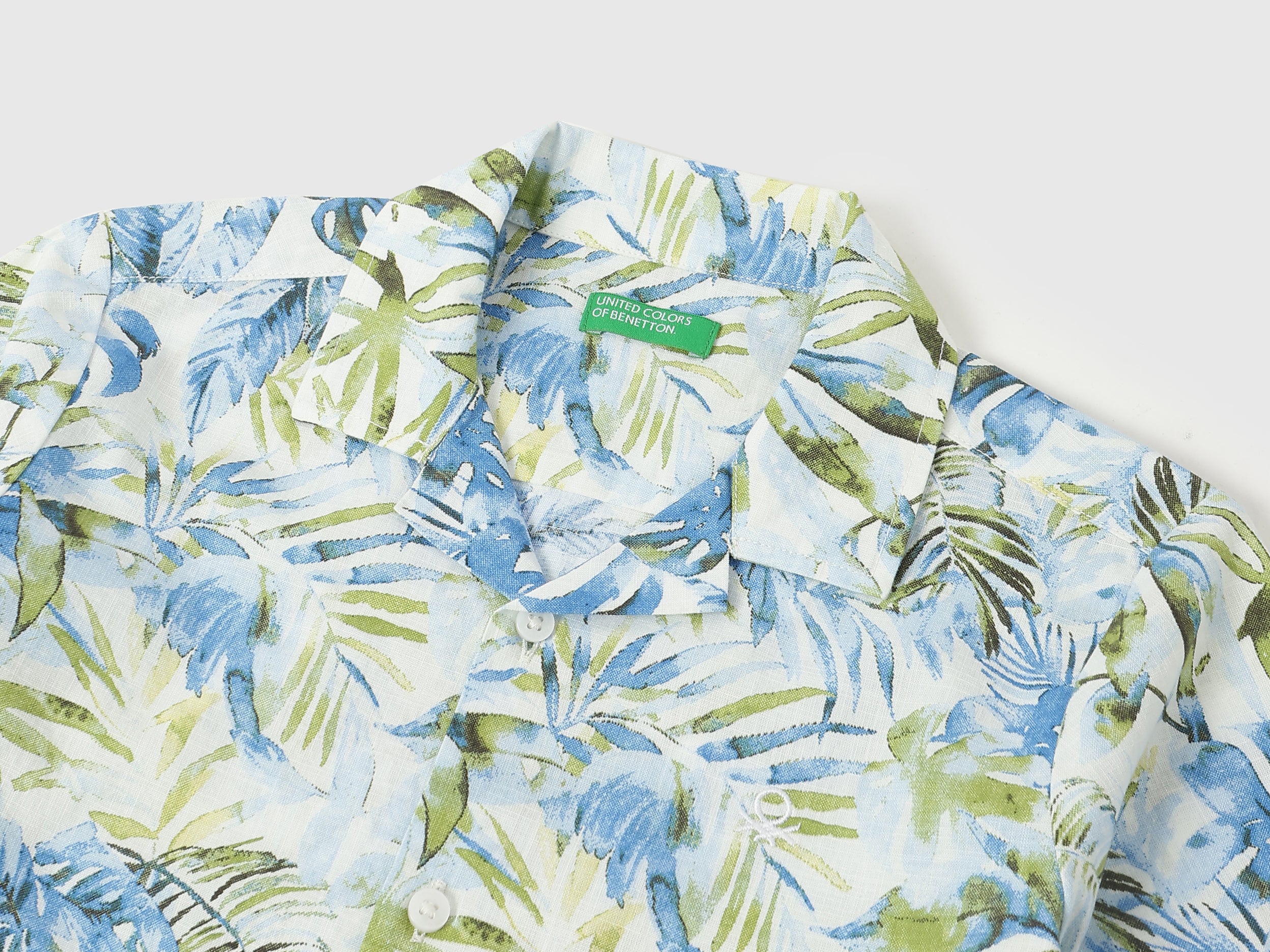 Boys Teal Green Printed Viscose Shirt – Regular Fit